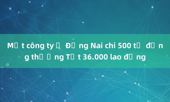 Một công ty ở Đồng Nai chi 500 tỷ đồng thưởng Tết 36.000 lao động