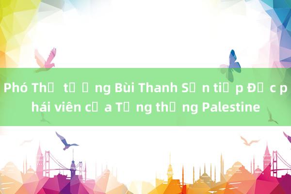 Phó Thủ tướng Bùi Thanh Sơn tiếp Đặc phái viên của Tổng thống Palestine