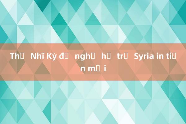 Thổ Nhĩ Kỳ đề nghị hỗ trợ Syria in tiền mới